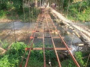 Kondisi jembatan gantung dusun komering Saat ini